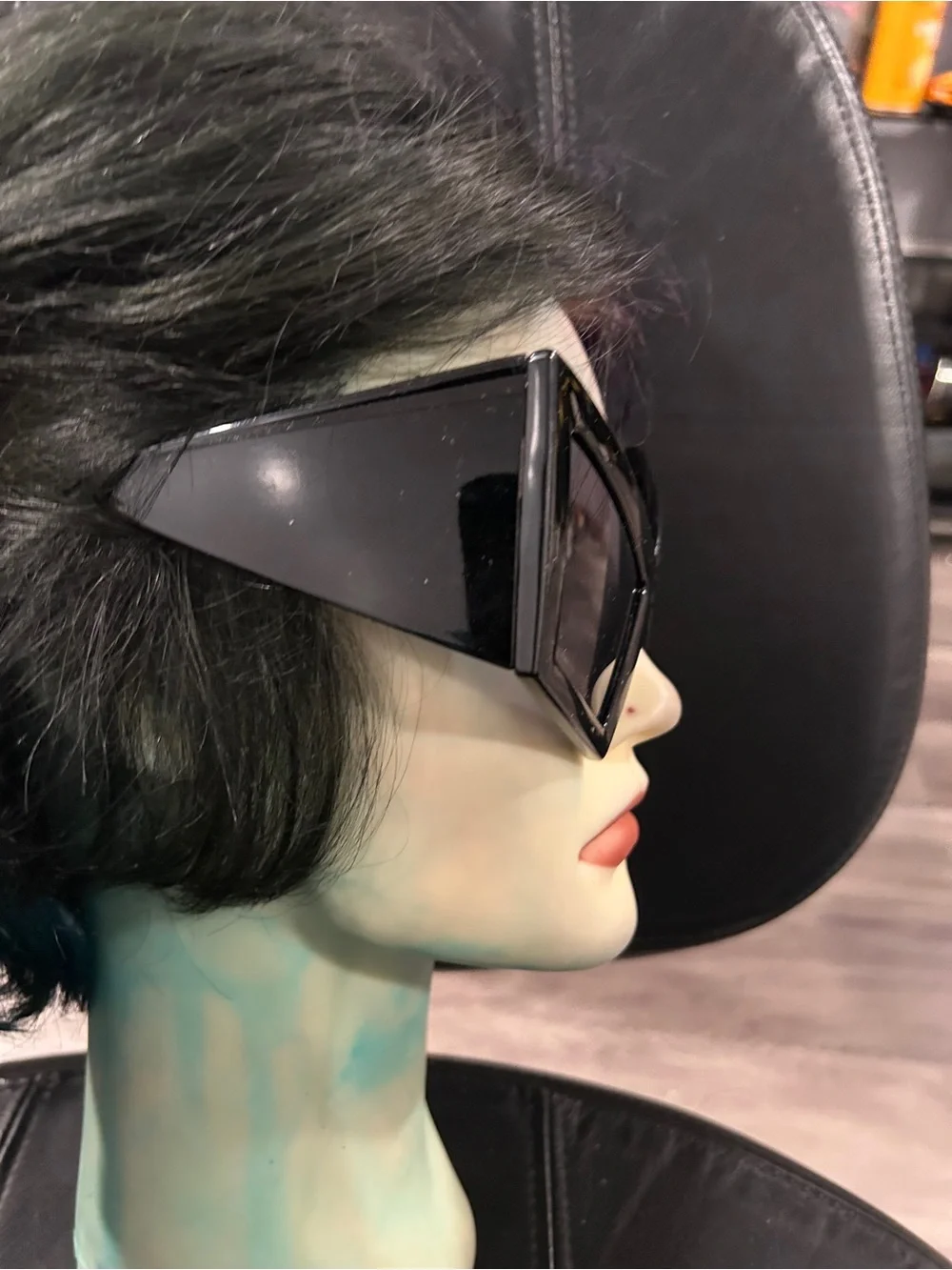 Black Oversized Geometric Women's Sunglasses